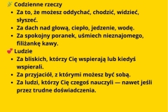 Wdzięczność to uczucie i postawa doceniania tego, co mamy — ludzi, doświadczeń, chwil, drobiazgów. To świadome zauważanie dobra w swoim życiu. - 2
